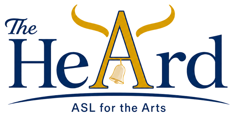 The HeArd logo — ASL for the Arts
